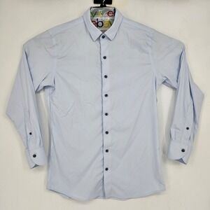 Proper Cloth Shirt Mens Large Blue Performance Button Long Sleeve Preppy Casual